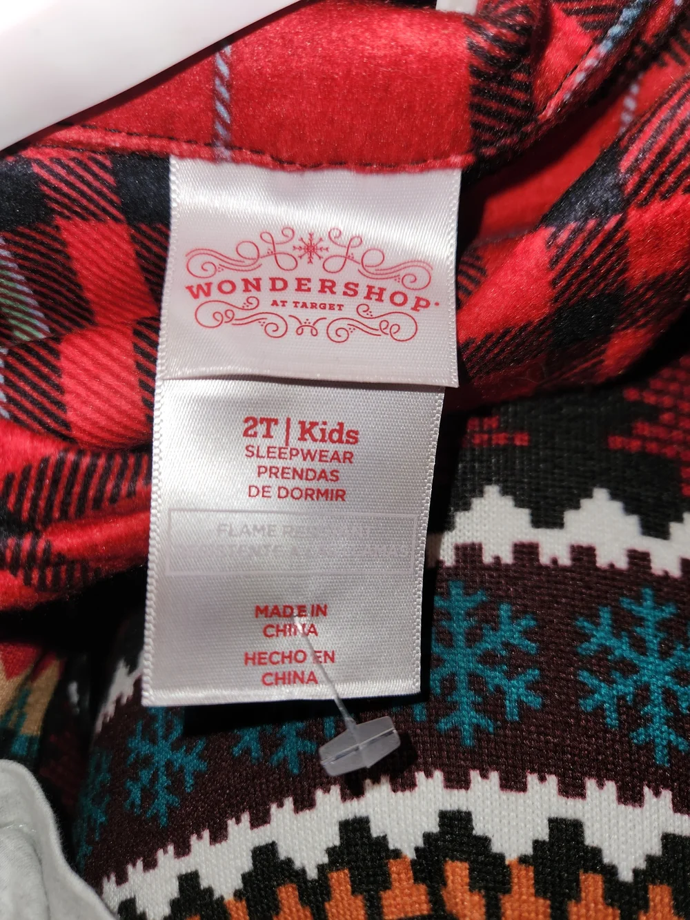 Wondershop Red and Green Plaid Kids Pajama Set For Boys Size 2T